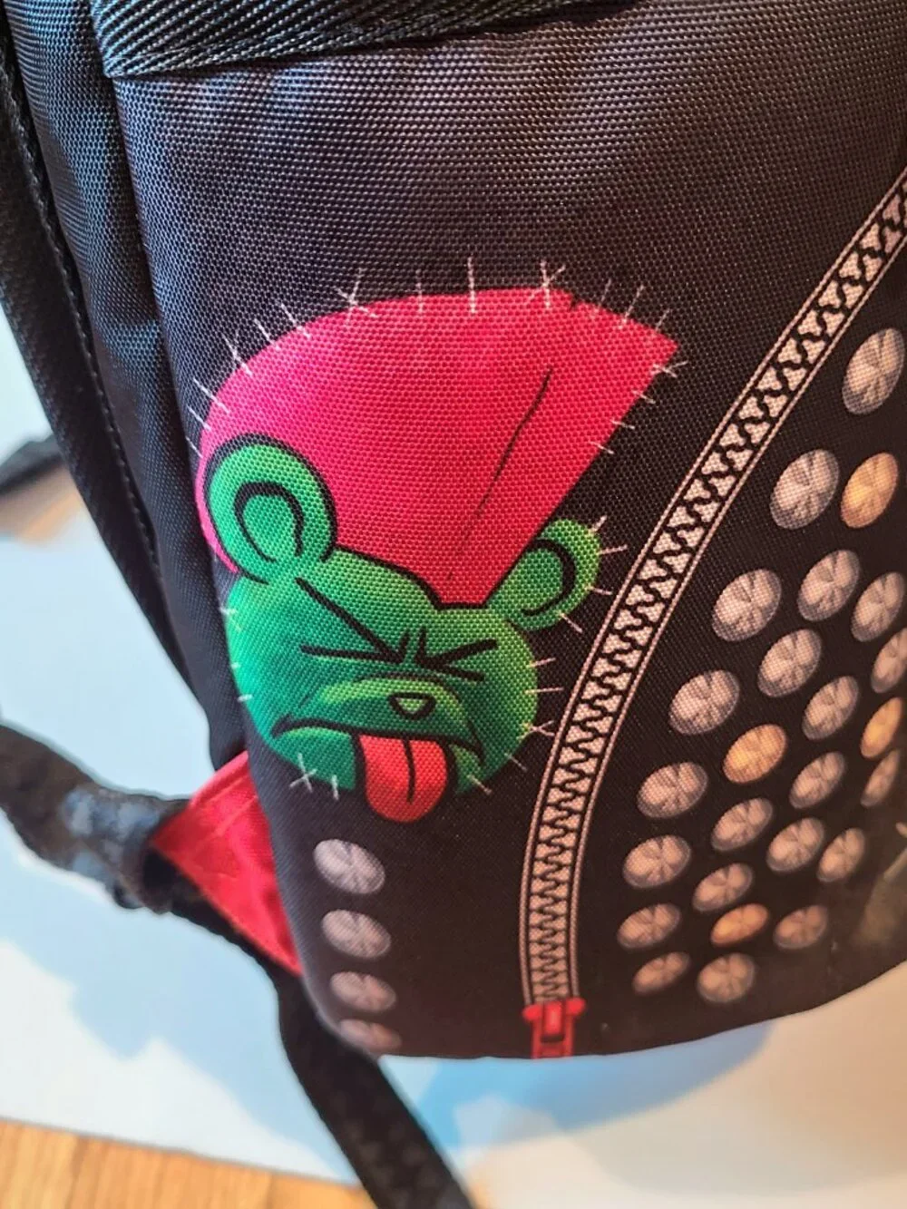 Sprayground Punk Shark Goth Alt Backpack Black Red Plaid